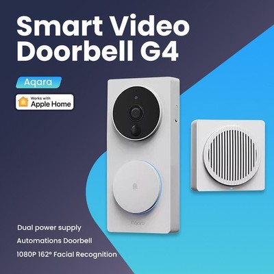 Aqara Smart Video Doorbell G4 162° Facial Recognition Works with Apple Homekit