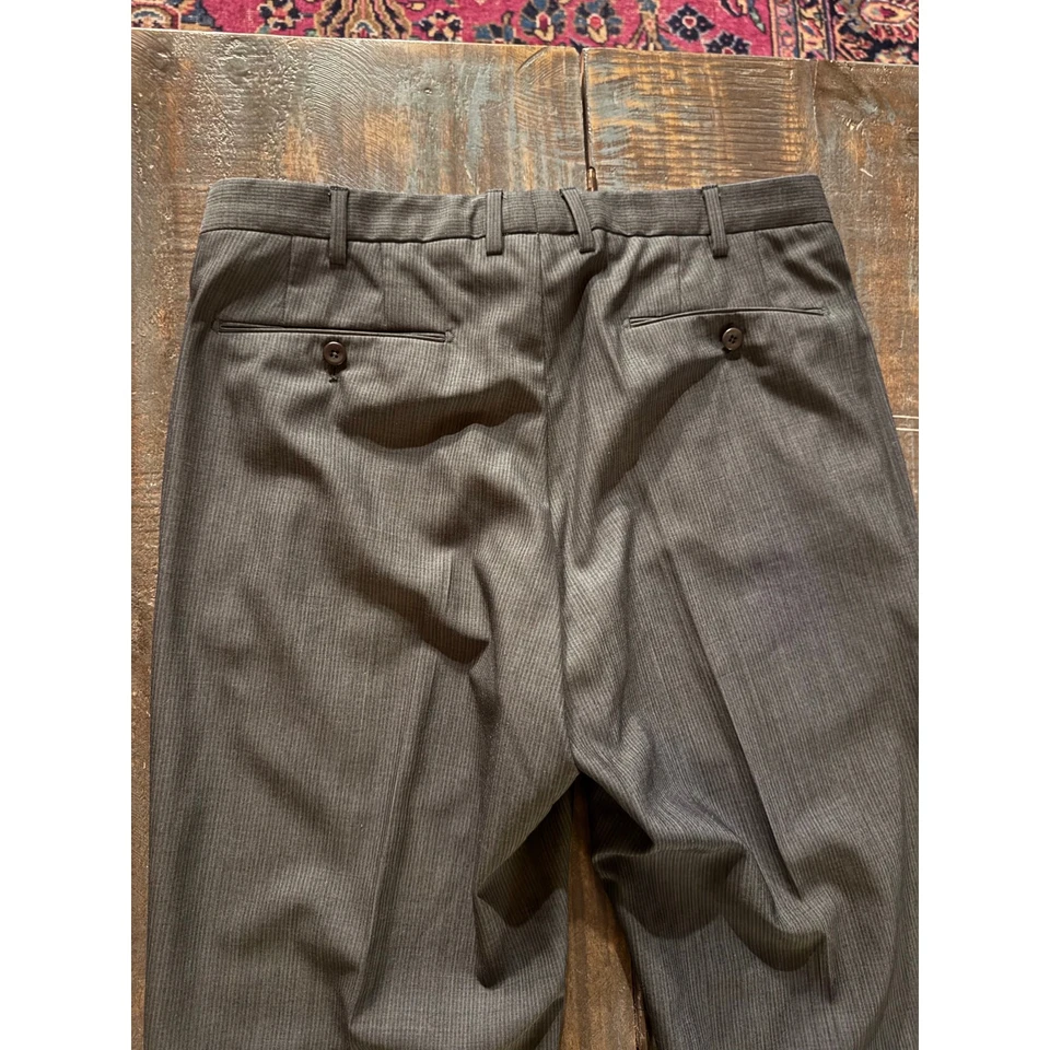 Incotex pin stripe wool dress pants men’s sz 34x30 gray white - Image 4 of 4