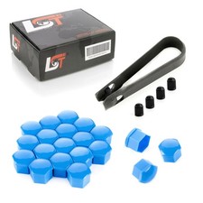 20x Radschraubenkappen Abdeckkappen Radmuttern Set 17mm blau Glanz für CHEVROLET