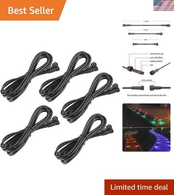 Pack of 5, 2m 6.56ft 5Pin Extension Cable Wire with Male and Female Connectors a