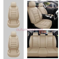 Luxury Leather Car Seat Covers 5 Seats Front Rear Full Set Pad Mat Fits Lincoln
