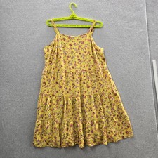 Old Navy Women Dress 2X PLUS Yellow Floral Sundress Casual Cottagecore