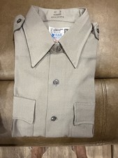 R&R Uniforms Inc Gray Army Corps Uniform Shirt 15 3 45W6651. made in USA VTG