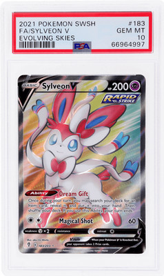 2021 Pokemon Sword and Shield Evolving Skies Sylveon V #183 PSA 10