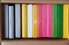12 X USED EMPTY COLOURED VHS VIDEO TAPE CASES IDEAL FOR STORAGE GOOD CONDITION