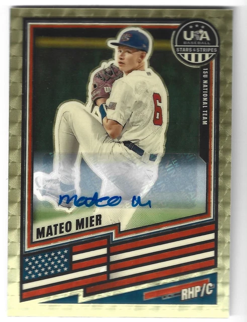 2026 Panini USA Stars and Stripes Prizm Mateo Mier 1/1 Superfractor Auto  15U