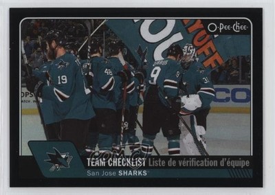 2016 O-Pee-Chee Team Checklist Black Rainbow Foil /100 San Jose Sharks #639 z7j