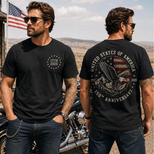 Camisa America 250, 250 Aniversario, Camiseta Águila Patriótica, Estampado Delantero y Trasero,