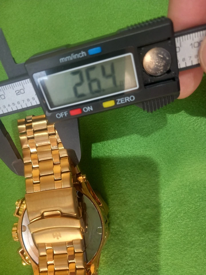 ALPHA EPIC 18K GOLD 51.7mm Chronograph Diver style Watch REAL 18K GOLD LAYERED  - Image 3 of 3