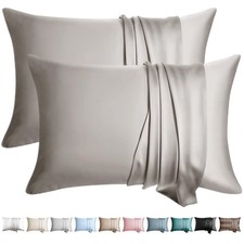 100 Silk Pillow Cases 2 Pack Queen Size Mulberry Silk Pillowcase for Hair an...