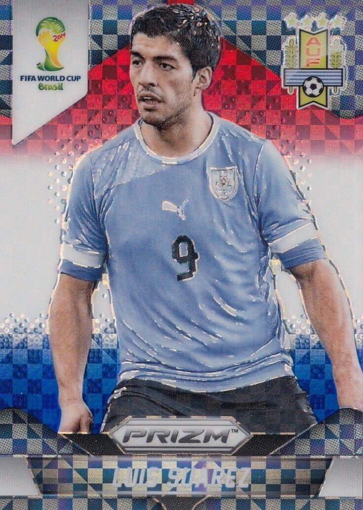 2014 Panini Prizm FIFA World Cup Red White Blue Power Plaid LUIS SUAREZ #194 RWB