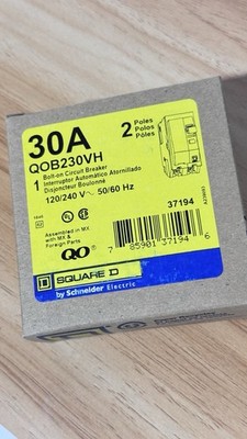 Square D QOB230VH 30A 2-Pole Bolt-On Circuit Breaker 120/240V
