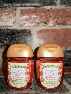 2 Bath & Body Works Vera Peach Blossom & Nectar PocketBac Hand Sanitizer    
