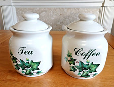 2 Small  Melba Kitchen Ware Staffordshire Vintage Ivy  Canister Set