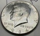 1964 Kennedy Half Dollar BU – 90% Silver – No Mint Mark    (E38B)