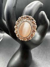 Oval Rhinestone Stretch Ring