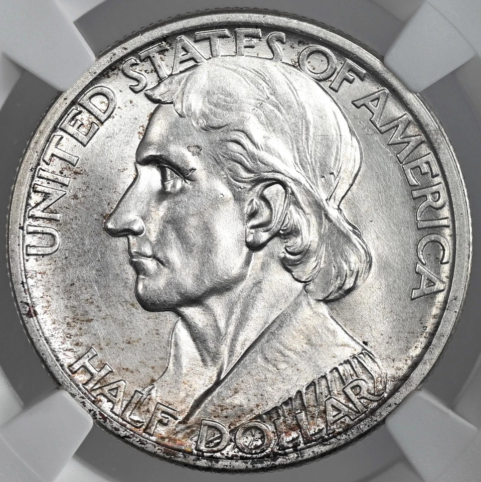 Medio dólar de plata boone 1934 50C NGC SIN CIRCULAR DETALLES "LIMPIADO" #8405243-004 Foto 2 de 4