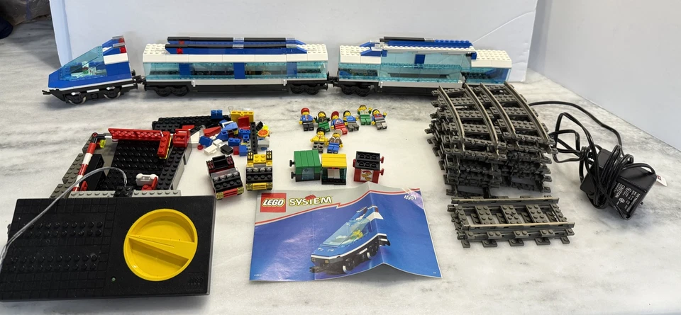 1999 Винтажный LEGO система 4561 высокоскоростной поезд набор 9V коробка треки фигурки неполный - Изображение 3 из 4