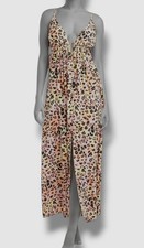 Bar III Women's Orange Animal-Print Swim Cover-Up Maxi Dress Swimwear Size L'