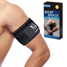 Bicep Tendonitis Brace, Upper Arm Wrap, Tricep Compression Sleeve Support Ban...