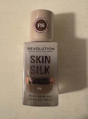 Makeup Revolution Skin Silk Serum Foundation F16 .77oz New Sealed