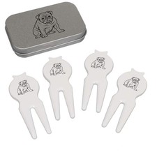'Bulldog Line Art' Golf Divot Tool / Repair Fork Gift Set (GO00089496)