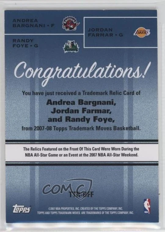 2007-08 Topps Trademark Moves Orange In the Paint /99 Jordan Farmar Randy Foye - Image 2 of 2