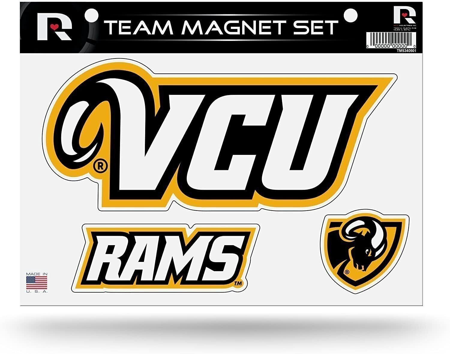 Virginia Commonwealth University Rams VCU Multi Magnet Sheet Shape Cut 8x11 Inch