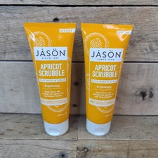 Jason Natural Brightening Apricot Scrubble Facial Wash & Scrub 4 oz Lot of 2
