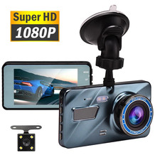 HD 1080P Car Dual Lens Dash Cam 4" DVR Recorder Front  Rear Camera Night Vision