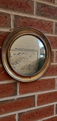 VINTAGE BRASS CONVEX MIRROR - Bild 2 von 6