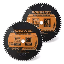 7-1/4 In. X 60-Tooth, 5/8 In. Arbor, Fast Crosscutting Circular Saw Blade for So