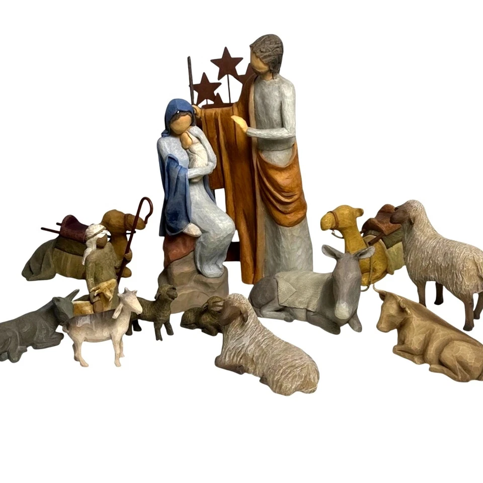 Willow Tree by Susan Lordi Rare 14-Piece Large 14.5" Tall Nativity Star Backdrop - Image 2 of 4