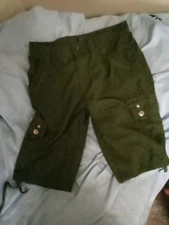 ShortsNWT Men’s Vertical Casual Olive Green Belted Cargo Pocket Shorts ALL SIZES