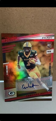 2022 Christian Watson Panini Prestige Rookie auto /199