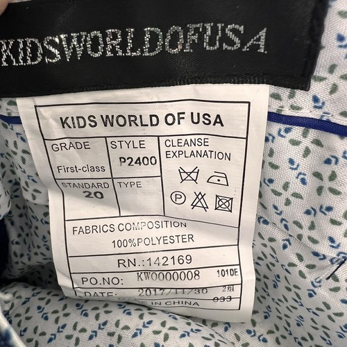 New Kids World of USA Pants Youth Boys Size 20 Navy Blue Straight Leg NWT - Picture 9 of 9