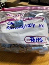 A Lot of FIVE (5) Xicon Axial leads Electrolytic capacitors  330 uf, 50 V, ROHS