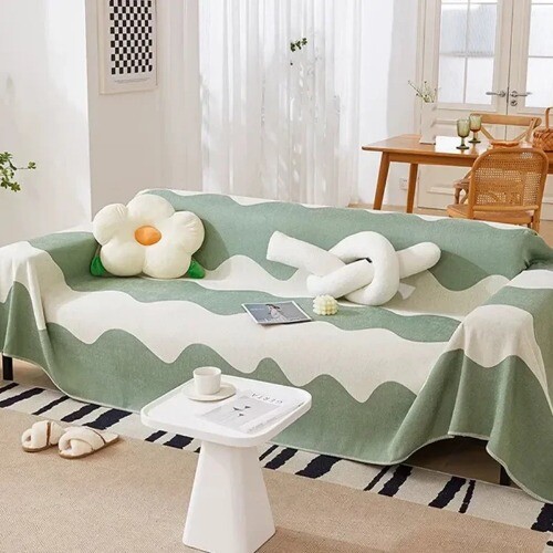 Chenille Sofa Towel Universal Double-side Lines Sofa Cover Throw Blanket Towel - Zdjęcie 5 z 18