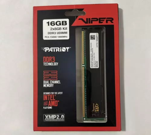 Patriot Viper 3 16GB (2x8GB) DDR3 1866MHz CL10 PC3-15000 Desktop Memory Kit