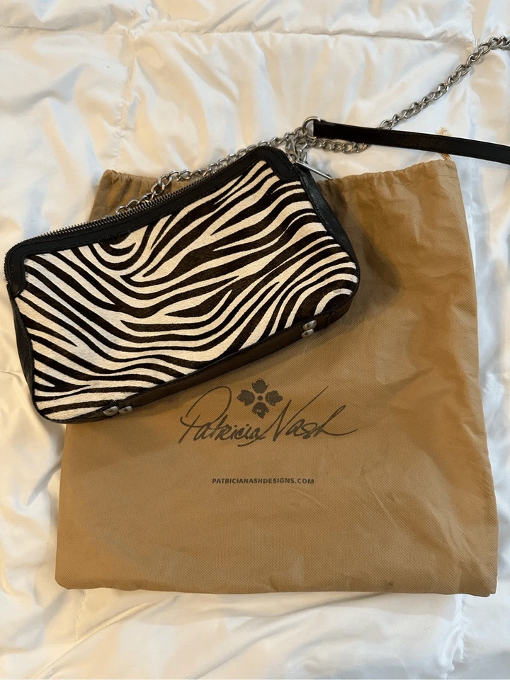 Patricia Nash Women's Zebra Print Crossbody Bag Black White