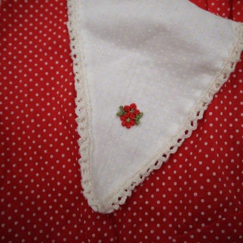 Unbranded Girls Size L-XL? Vintage Dress Strawberry Red White Polka Dots - Picture 7 of 13