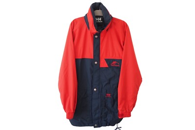 Vintage HELLY HANSEN Jacket Size L outdoor style blue red 90s windbreaker