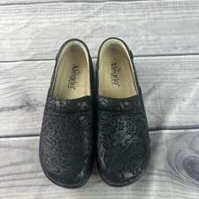 Alegria Size 37 Professional Closed Clog Loafer Black Leather US 7-7.5 Keli.