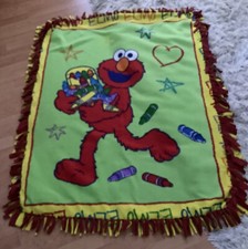 ELMO Muppets Sesame Street Child Handfringed fleece blanket clean,soft, 55  x44  