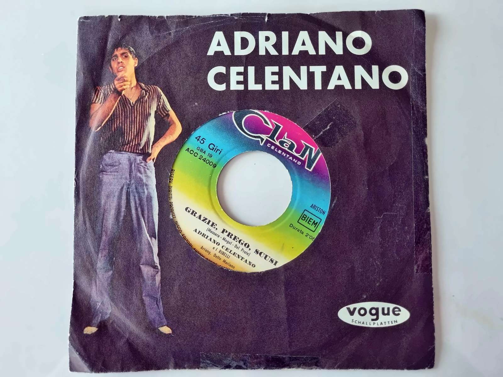 Adriano Celentano - Il tangaccio/ Grazie, prego, scusi 7'' Vinyl Italy