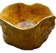 Handcrafted Burl Wood Bowl - Rustic Live Edge, Artisan Natural Centerpiece