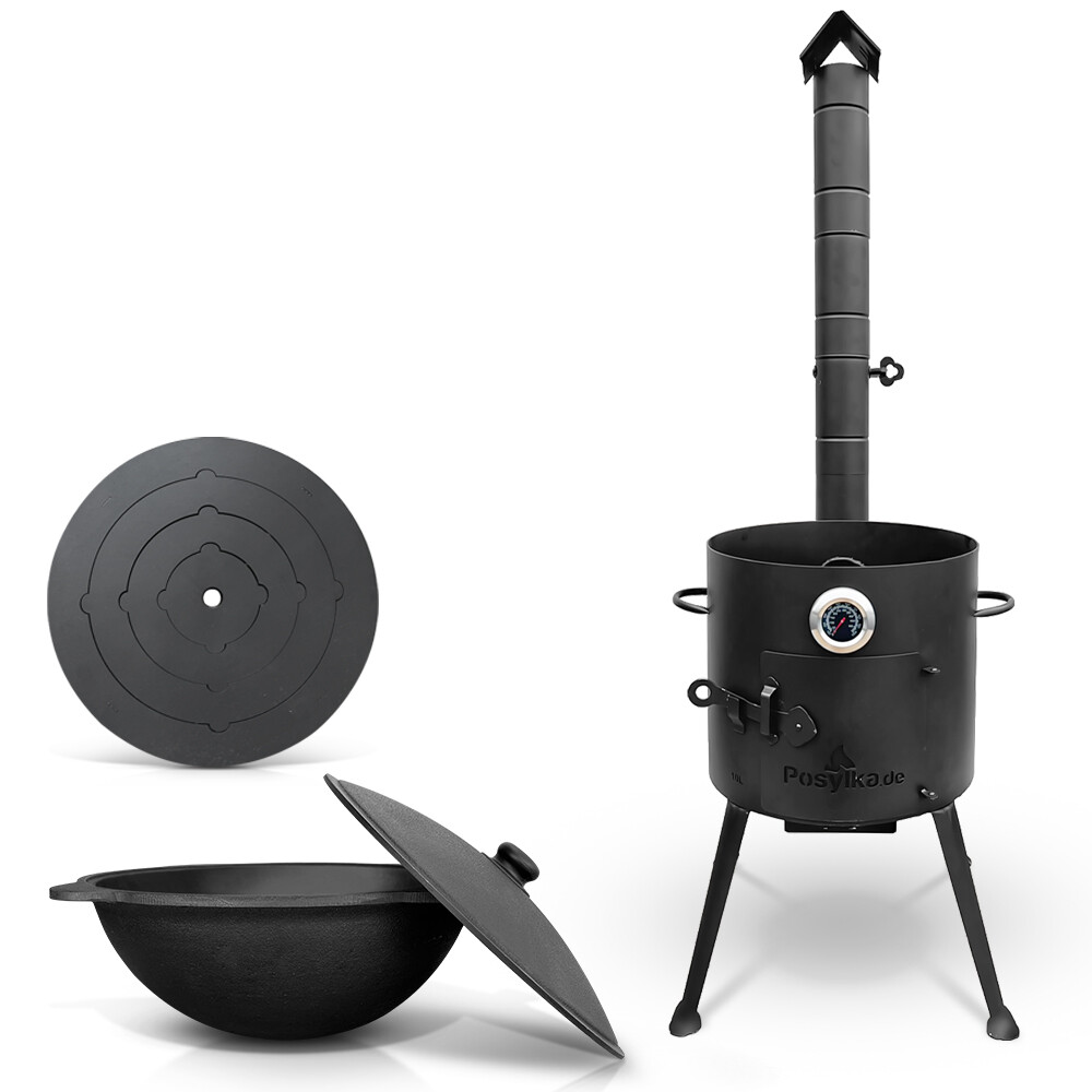 Gusseisen Kazan 10 L Kasan Herdplatte Feuerofen Utschak Ø 36 cm. Учак Учаг Uchag