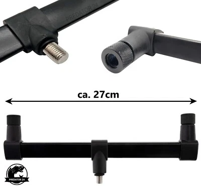 MIRACLE FISH 27cm Miracle Black Buzzer Bar 2 Rods Buzz Bar Bank Stick Karpfen Angeln Carp