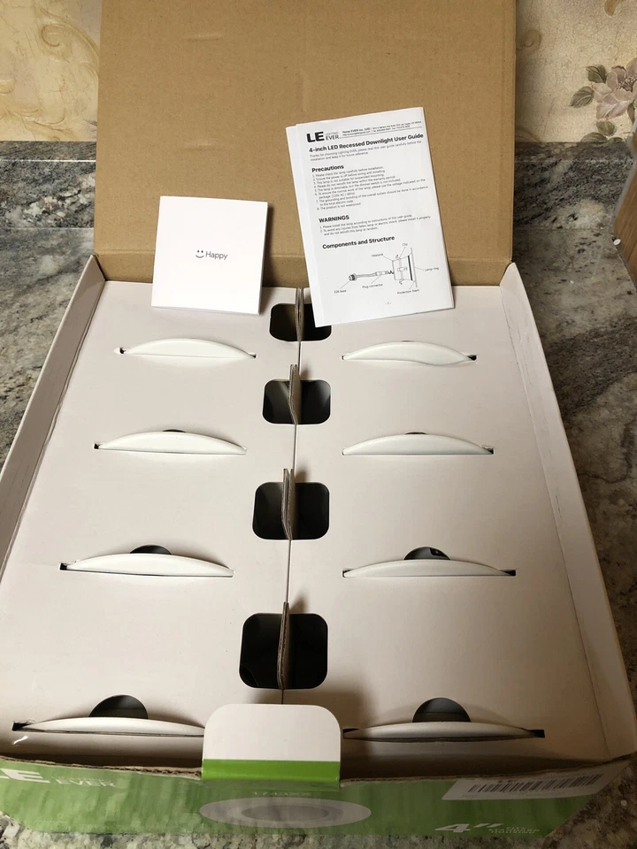 Nuevos Downlights LED 4” LED Regulables E26 9W 540 Lúmenes, 3000K Blanco Cálido Paquete de 8 Foto 4 de 4