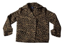 Preowned- Splendid Suki Leopard Print Double Breasted Coat Womens (size S)